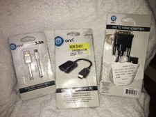 ONN - Sync Charge / HDMI to VGA Adapter / DVI to HDMI Adapter Lot