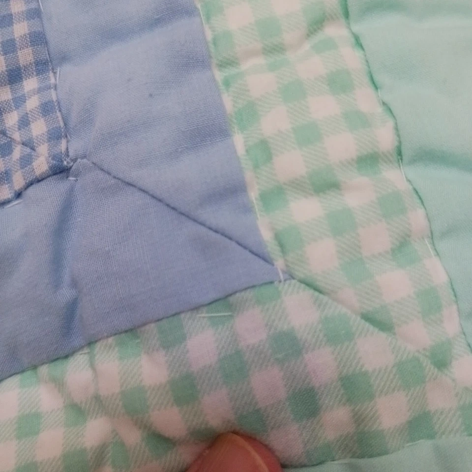 Tiddliwinks Baby Toddler Quilt Patchwork Blanket Animals Blue Yellow 35" × 44" - Image 3 of 4