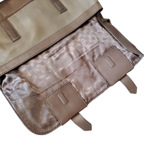 Banana Republic Taupe Neutral Leather Crossbody Shoulder Bag Flap Buckle Detail - Picture 6 of 15