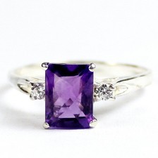 Amethyst, Solid 925 Sterling Silver Ladies Ring, SR171