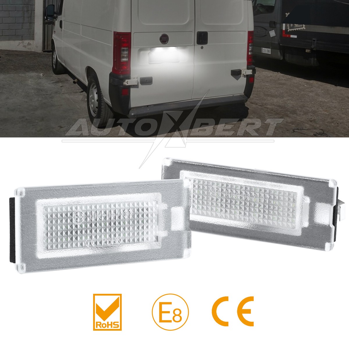 Für Fiat Ducato Citroen Jumper Peugeot Boxer 2006- 2x LED Kennzeichenbeleuchtung