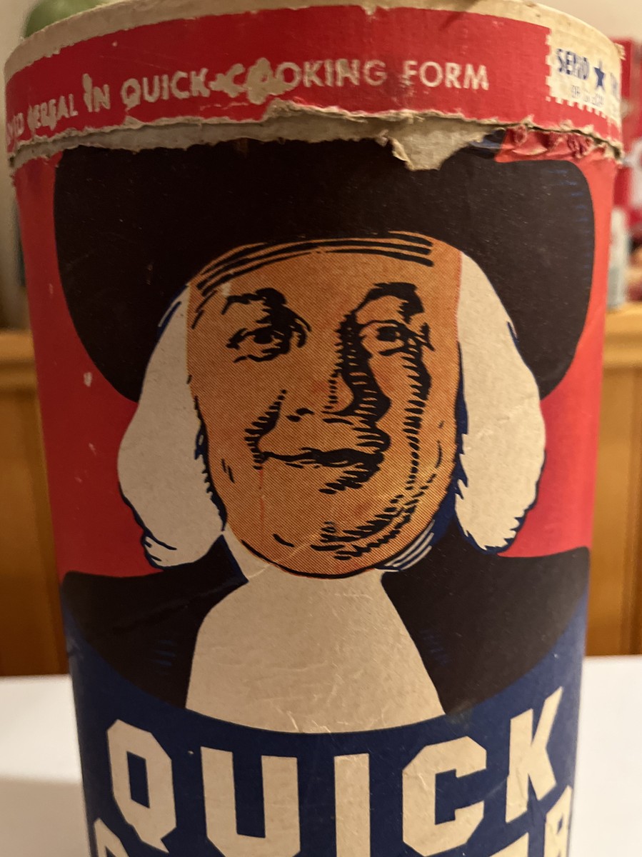 Vintage Empty Quick Quaker Oats Cardboard Carton Grocery Display
