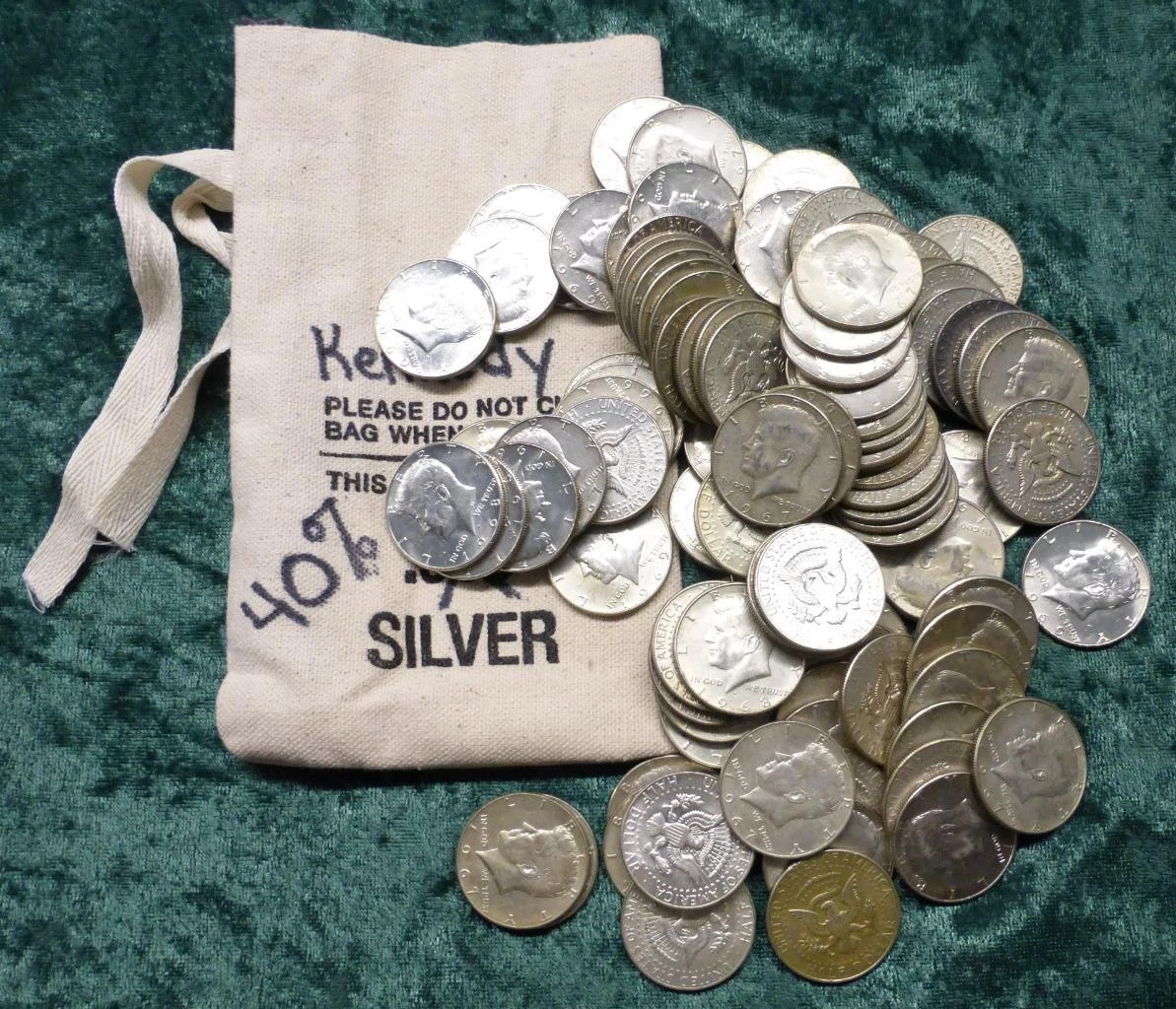 Bag of half dollars clearance