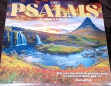 Psalms- 2025 Wall Calendar  11" X 20" open