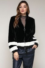 New With Tags Jack Meets Kate Black And White Faux Fur Jacket