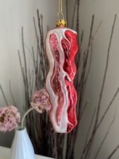 Bacon Christmas Ornament - Glass New