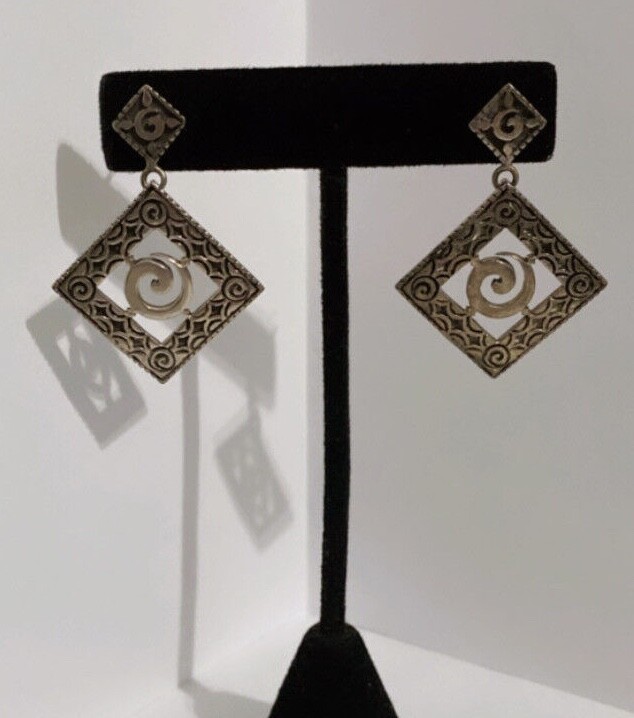 925 Thai Signed Solid Sterling Silver Diamond Sha… - image 2