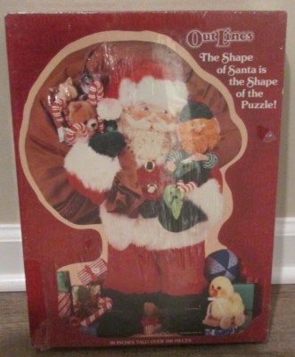 Springbok Puzzle Santa-Shaped Puzzle New Sealed Vtg Christmas Puzzle 500+ pieces