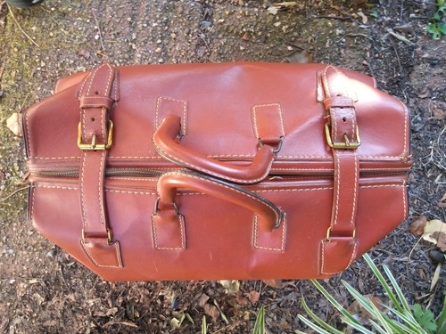ANTIKE Cognac Split Rindsleder ARZTASCHE MEDIZINISCHE Seesackriemen & Schnallen - Bild 12 von 12