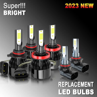 For 2004 2005 2006 Acura MDX  6X Combo LED Headlight + Fog Light Bulbs Kit 6000K