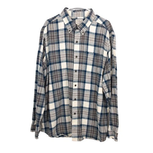 LL BEAN Flannel Shirt Sz XL Plaid Long Sleeve Button Up