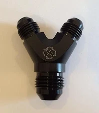 Z121 -8AN -6AN "Y" Block Fuel Fitting Junction Coupler T 8/6/6 Y -8/-6/-6 BLACK