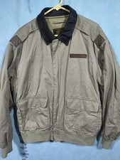 Cockpit USA Jacket Mens L Beige Bomber Type A-2 Collared Lined Pockets