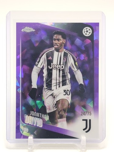 JONATHAN DAVID 2025-26 TOPPS CHROME UCC PURPLE SAPPHIRE /75 #17 JUVENTUS Q5332