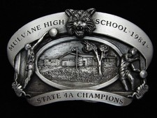 PK07165 NOS VINTAGE 1984 MULVANE HIGH SCHOOL KANSAS COMMEMORATIVE BUCKLE