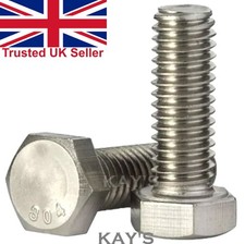 M5 M6 M8 M10 Stainless Steel Set Screws Hexagon Head Fully Threaded Bolts A2-70