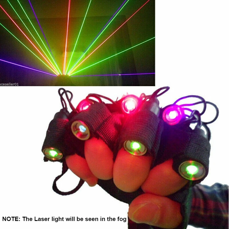 LED Laser Glasses Gloves Rechargeable RGB Party Raves Laser Beam Bar Stage Show - Image 3 of 4