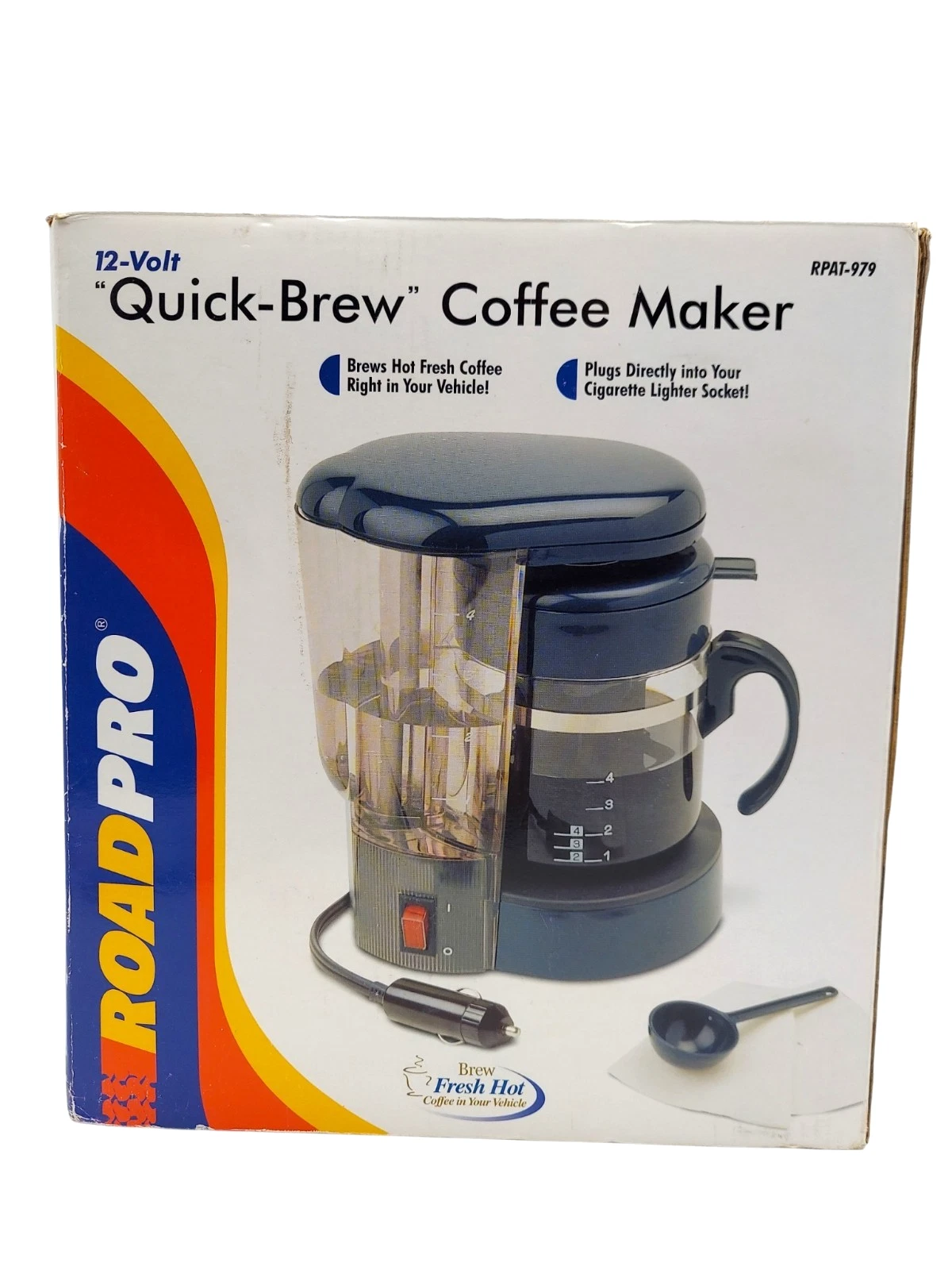 Road Pro 12-Volt Quick-Brew Coffee Maker Blue 4 Cups Cigarette Lighter Plug, New
Opens in a new wind