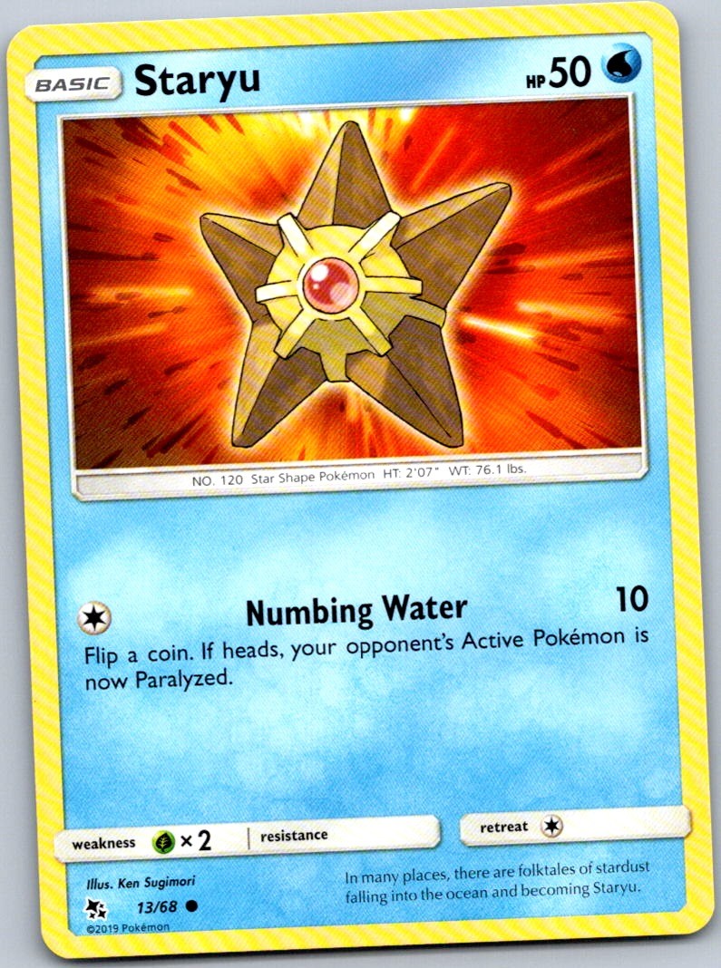 Staryu Common Hidden Fates 13/68 NM