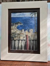 SIGNED FRAMED  DIDIER LOURENCO COLOR PRINT ARTWORK "TARDE AZUL"