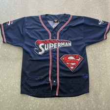 Vintage 2002 Superman Warner Bros Embroidered Jersey Size L