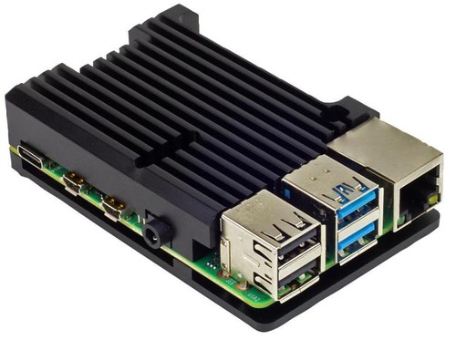 Aluminium Dissipateur de Chaleur Étui pour Raspberry Pi 4, Noir - PIMORONI - Afbeelding 2 van 3