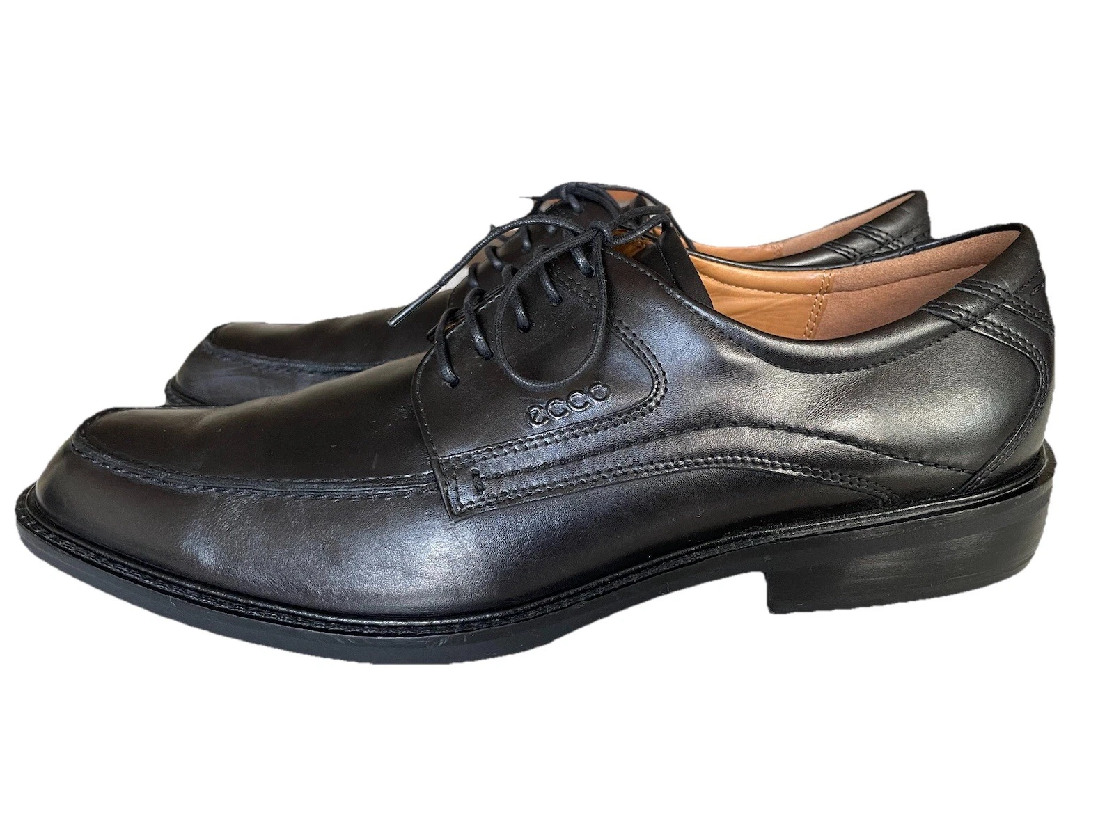 ECCO scarpe eleganti uomo pelle nera Oxford stringate taglia 46 buone condizioni