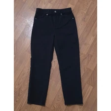 Express Jeans Womens 6 (28x26) Straight Ankle High Rise Black Stretch Denim