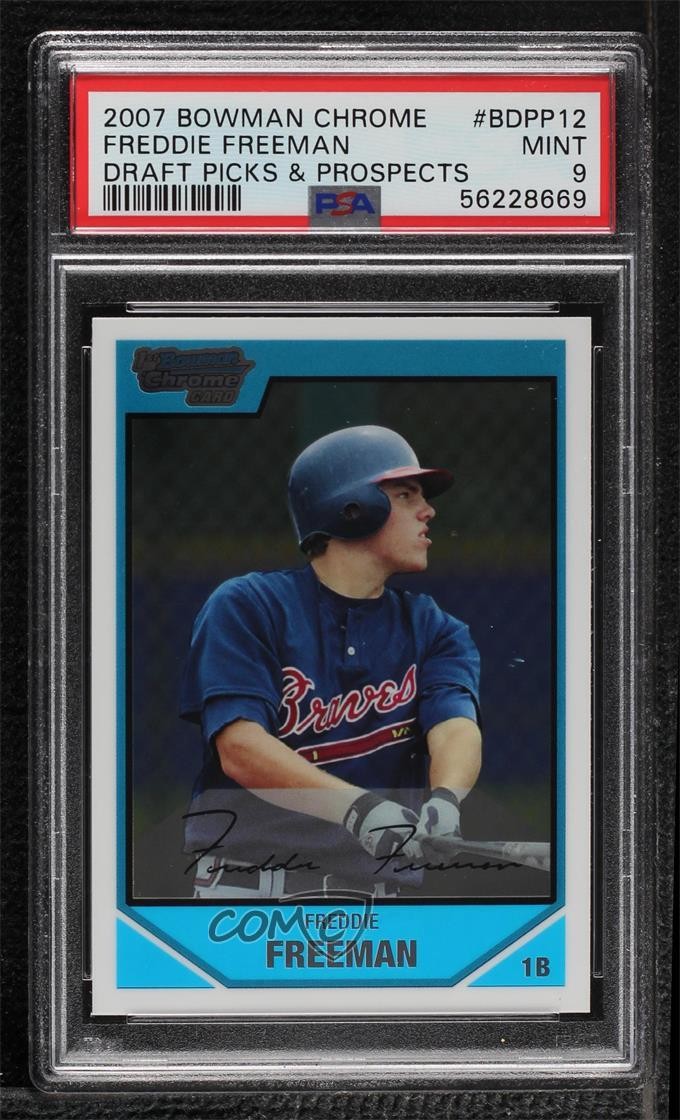 2007 Bowman Draft Chrome Draft Picks Freddie Freeman #BDPP12 PSA 9 MINT 2l4
