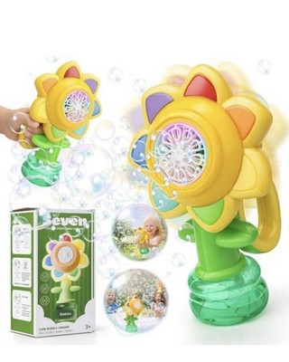 Sunflower Bubble Machine For Kids Flower Bubble Maker Rechargeable