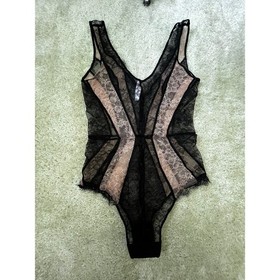 Agent Provocateur Saffi AW16 Archive Lace Teddy Bodysuit Black Nude Size 2