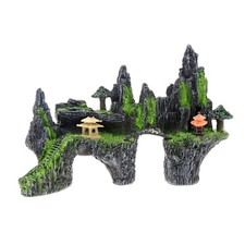 Saim Mountain View Aquarium Ornament Tree House Bridge Fish Tank Decoration