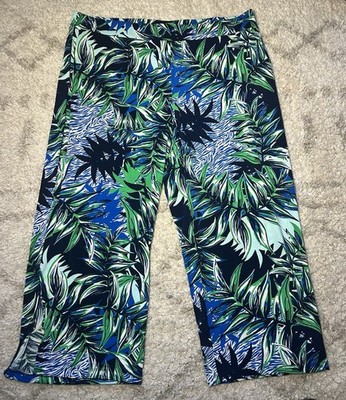 IMAN Global Chic Pull-On Wide Leg Ponte Pant Tropical Size 2XL