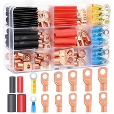 /Battery Cable Ends AWG 2 4 6 8 10 12 14 16 Gauge Copper Cable Wire 110PCS