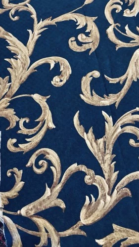 Navy/gold Upholstery Fabric. 12 Yards - product listing photo