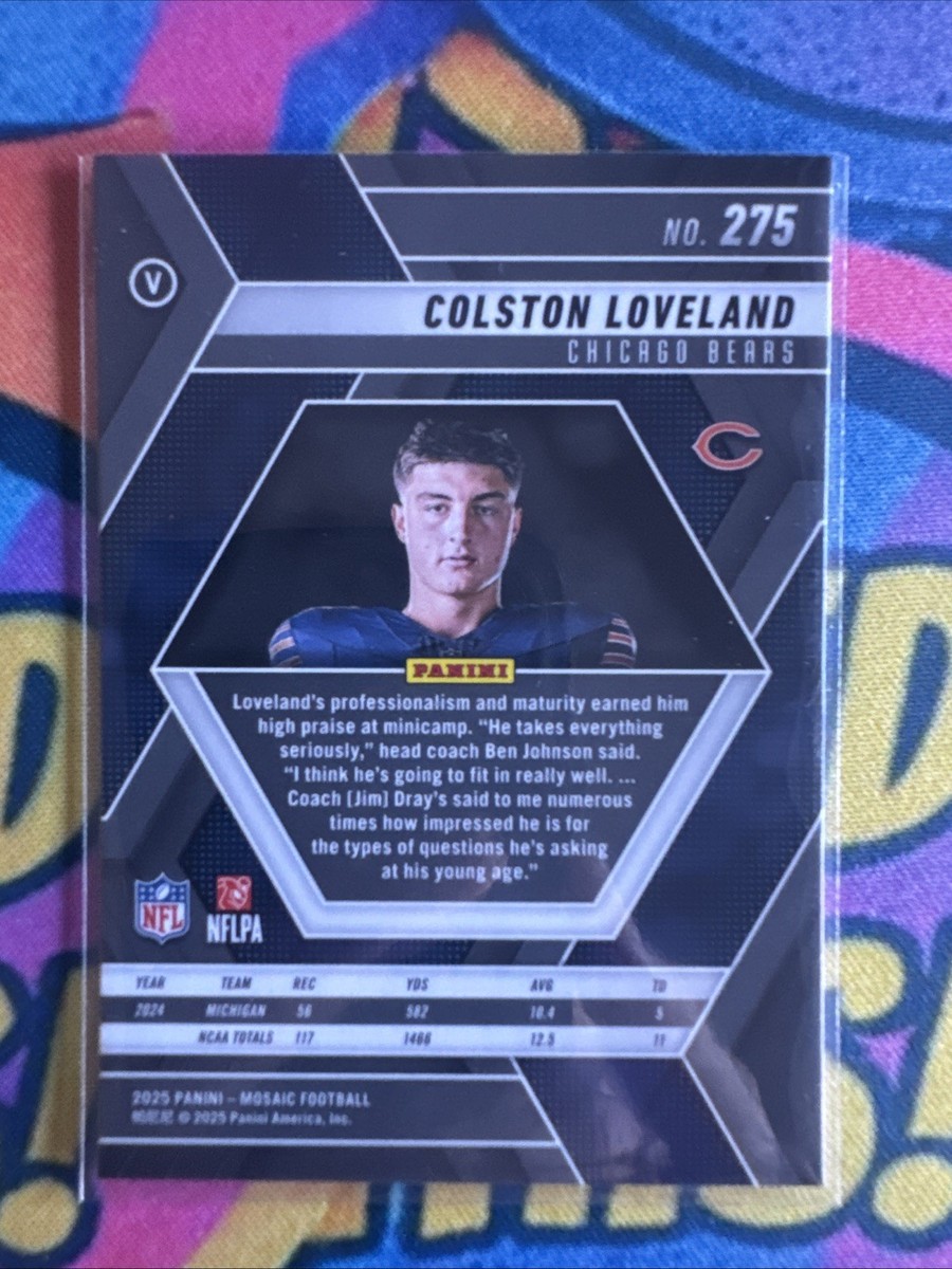 2025 Panini Mosaic Colston Loveland Image Variation Rookie RC #275