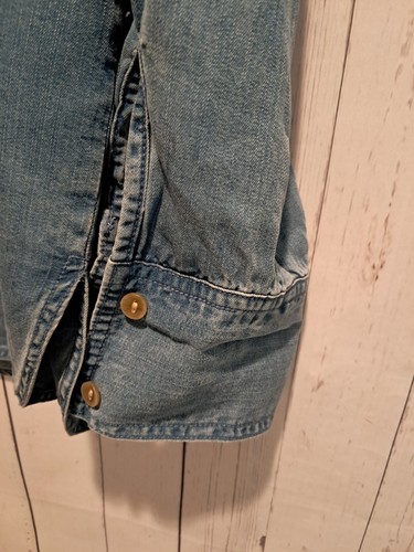 EUC Velvet Heart Chambray Roll Tab Button Down Shirt M Tencel Lightweight - Bild 4 von 6