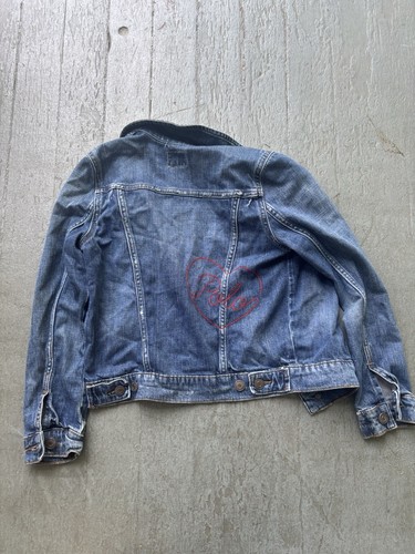 Girls POLO RALPH LAUREN Denim Jean Jacket Distressed With Patches Sz 10 - Picture 4 of 4