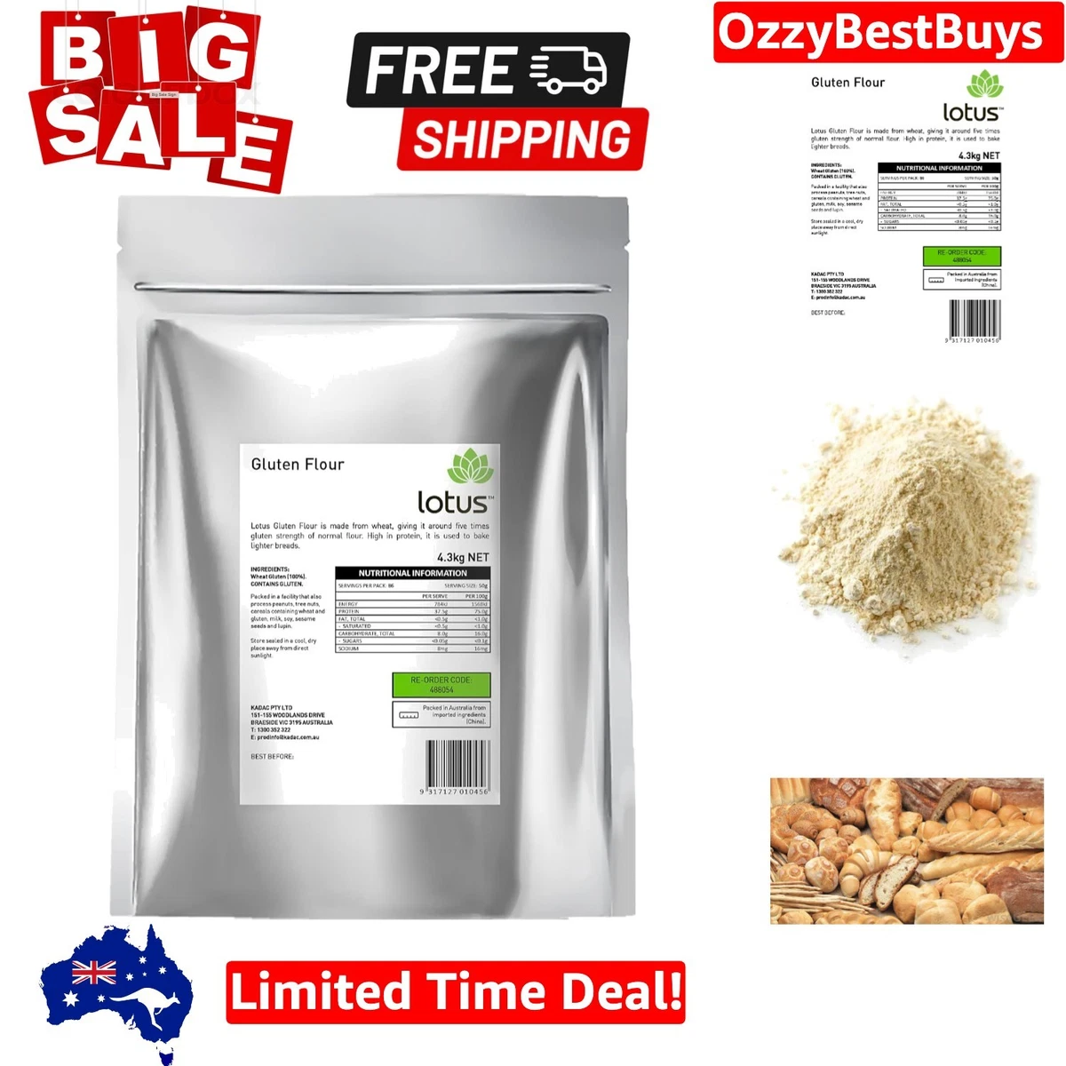 Lotus Gluten Flour 4.3kg Bulk Pack