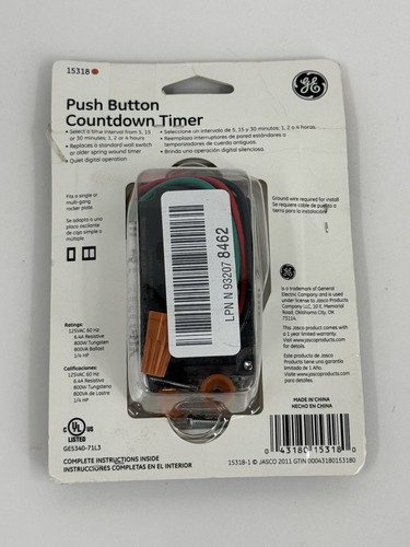 GE Home Electrical Push-Button Countdown Timer Switch 15318 - Picture 3 of 3