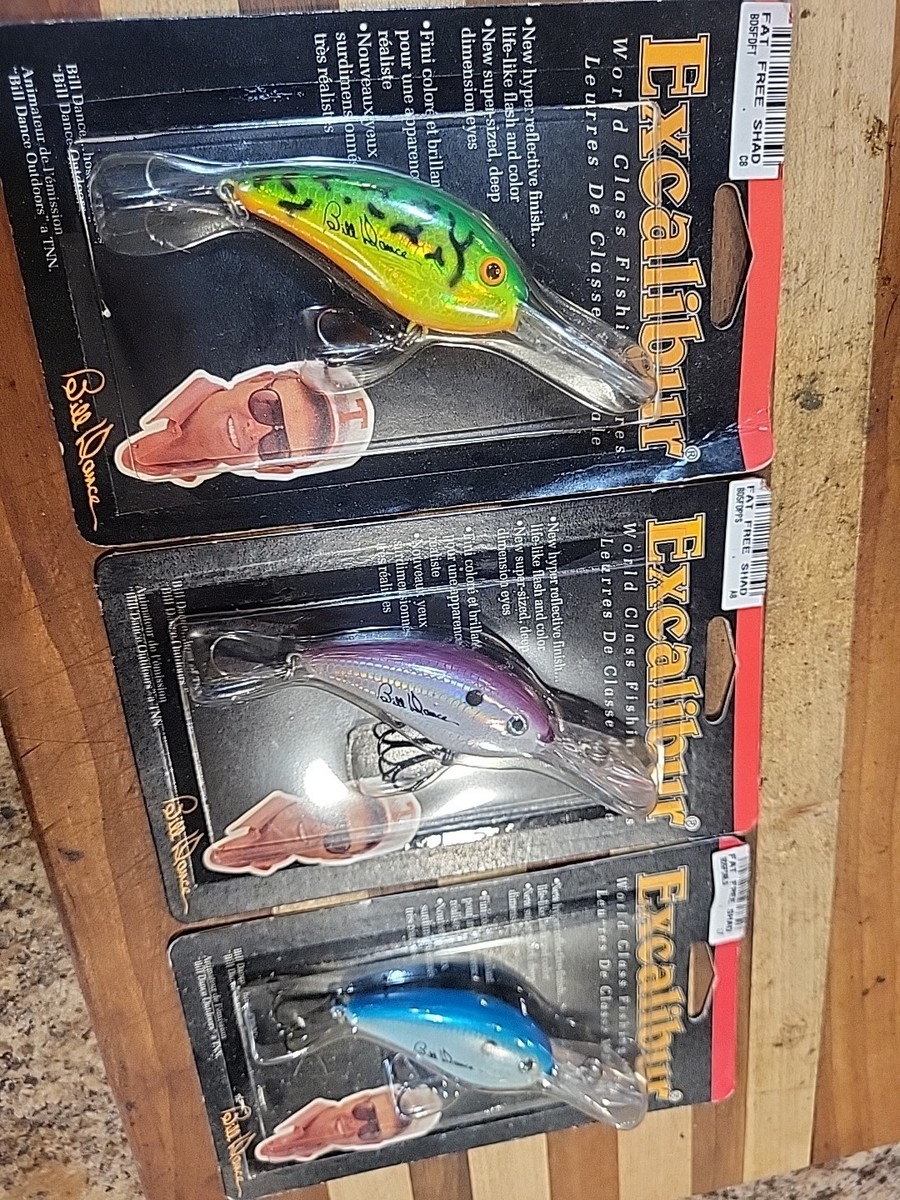 Leurre Crankbait Excalibur Bill Dance Fat Free Shad 3" Red Shad Vintage