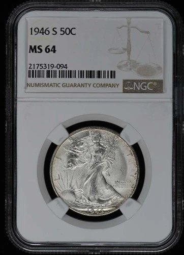 1946-S Walking Liberty Half Dollar 50C NGC MS64