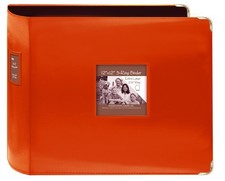 Pioneer T-12JF/CO Sewn Leatherette 3-Ring Binder 12x12 Inch Bright Orange