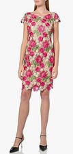 XSCAPE Floral Embroidered Sheath Dress Size 6 Cocktail Wedding Formal New