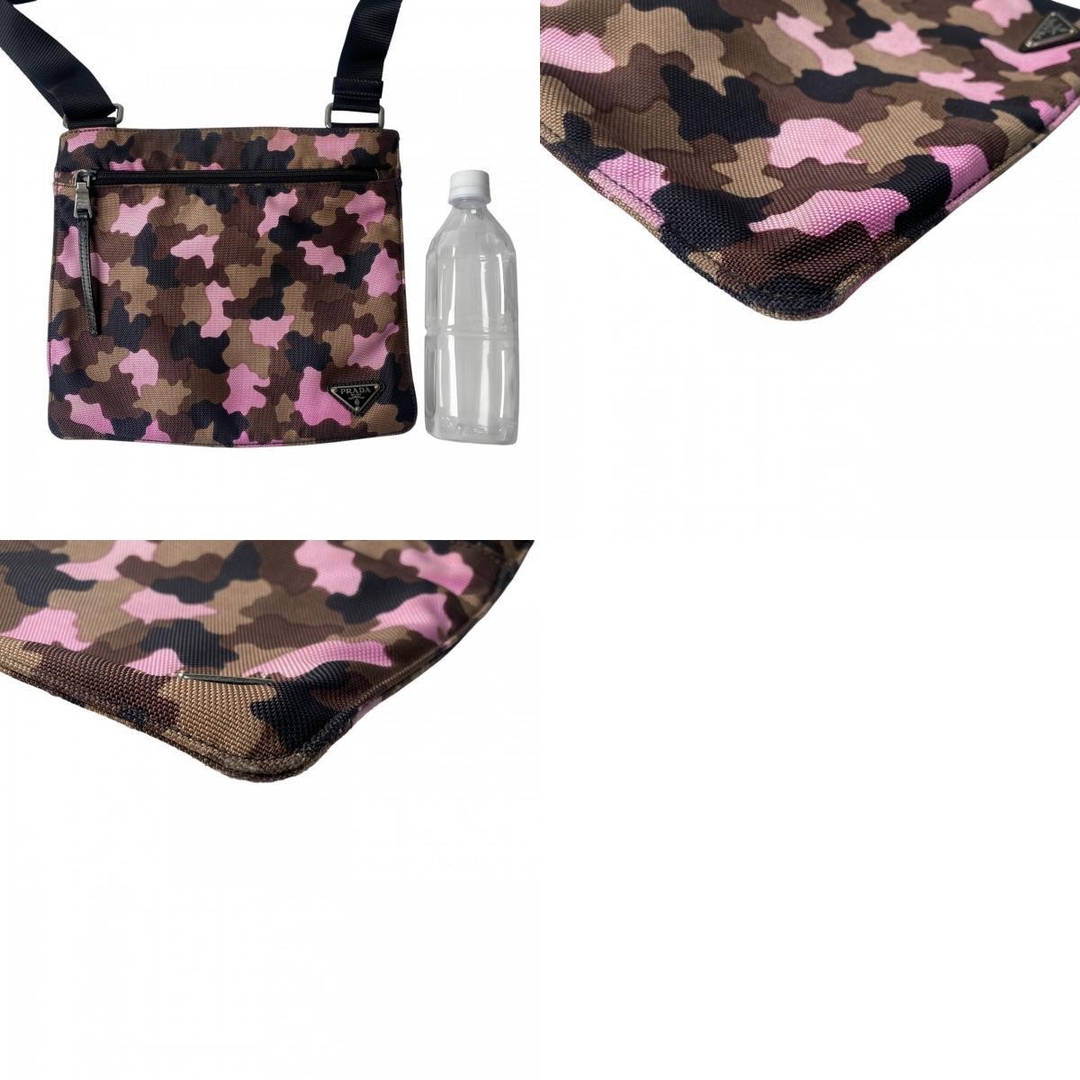 PRADA Women s Camouflage Shoulder Bag Pochette Triangle Logo Plate Crossbody thumbnail 10