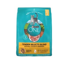Purina ONE Tender Select Blends Dry Cat Food, Chicken, 22 lb Bag 1.50 per pound