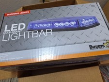 buyers strobe light bar led blue color 10 flash patterns magnetic mount