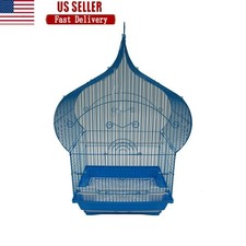 Bird Cage W/ Sliding Door Movable Perches Swing Feeding Cups Easy Clean Tray New