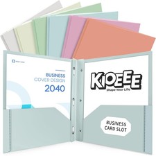 Plastic Folders with Pockets and Prongs Pastels,6 Pack ,Fit Letter Size