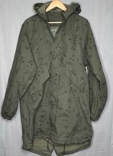 VTG Desert Night Camouflage Parka Jacket Mens S Hooded Military Camo Fishtail